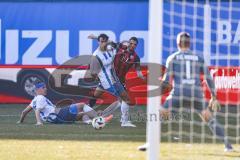 3. Liga; FC Hansa Rostock - FC Ingolstadt 04; Torchance verpasst Pascal Testroet (37, FCI) Gürleyen Ahmet (15 HR) Torwart Uphoff Benjamin (1 HR)