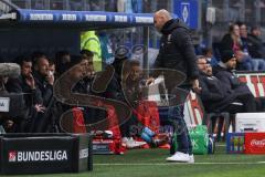 2.BL; Hamburger SV - FC Ingolstadt 04; enttäuscht Cheftrainer André Schubert (FCI) an der Seitenlinie, Spielerbank