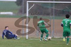 Kreisklasse - Saison 2024/25- SV Lippertshofen - TSV Etting - Der 0:2 Führungstreffer durch Alexander Thielmann blau Etting - Tobias Winzer #14 Lippertshofen - jubel - Foto: Meyer Jürgen
