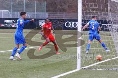 A - Junioren Bundesliga Süd/Südwest -  Saison 2021/2022 - FC Ingolstadt 04 - Heidenheim - Der 2:1 Führungstreffer durch Udebuluzor Michael (#21 FCI) - Jubel - Spahiu Rigon blau Heidenheim - Foto: Meyer Jürgen