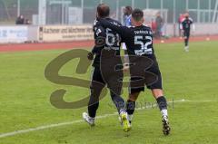 Kreisliga - Saison 2022/2023 - DJK Ingolstadt - Türk.SV Ingolstadt - Ibrahim Sahin schwarz Türk SV mit dem 0:1 Führungstreffer - jubel - Melih Soysal schwarz #52 Türk SV -  - Foto: Meyer Jürgen