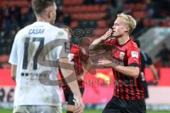 3. Liga; FC Ingolstadt 04 - Hallescher FC; Tor Jubel Treffer Tobias Bech (11, FCI)