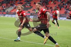 3.Liga - Saison 2022/2023 - FC Ingolstadt 04 -  MSV Duisburg - Der 2:0 Führungstreffer durch Patrick Schmidt (Nr.9 - FCI) jubel - Foto: Meyer Jürgen