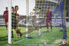 Toto-Pokal; 
Türkgücü München - FC Ingolstadt 04; Tor Jubel Treffer Arian Llugiqi (25, FCI) Torwart Kolbe, Sebastian (31 TGM)