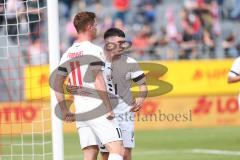 Toto-Pokal Finale; Würzburger Kickers - FC Ingolstadt 04; Tor Jubel Treffer Sebastian Grönning (11, FCI) Torwart Vincent Friedsam (WK 27) Felix Keidel (43, FCI)