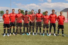 Bayernliga Süd - Saison 2022/2023 - FC Ingolstadt 04 II -  Trainingsauftakt - Neuzugänge - Von links nach rechts - Felix Keidel, Jonas Perconti, Paul Kalischko, Mussa Fofanah, Valdrin Konjuhi, Donald Nduka, Leon Nuhanovic, Maurice Dehler, Fabio Riedl - Fo