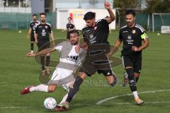 Kreisliga - Saison 2022/2023 - Türk.SV Ingolstadt - TSV Gaimersheim - Benjamin Anikin weiss Gaimersheim - Kresemir Puzic schwarz Türkisch - Foto: Meyer Jürgen