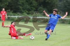 Kreisfreundschaftsspiel - Saison 2024/25 - Kreisfreundschaftsspiel - TSV Ober/Unterh.stadt - FC Fatih - Akif Abasikeles (Nr.20 - FC Fatih) - Paul Kammerbauer (Nr.2 - TSV Ober/Unterh.stadt) - Foto: Meyer Jürgen