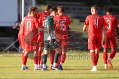 Bayernliga Nord - Saison 2023/2024 - FC Ingolstadt 04 - SSV Jahn Regensburg - Arian Llugiqi rot FCI - Trifft zum 1:0 Führungstreffer - jubel - Foto: Meyer Jürgen