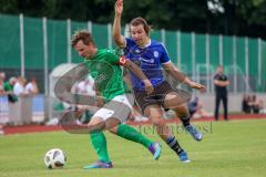 Sparkassenpokal - DJK Ingolstadt - FC Gerolfing - Tom Staudenmeyer blau DJK Ingolstadt - Philipp Haunschild grün Gerolfing  - Foto: Jürgen Meyer