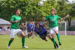 Sparkassenpokal - DJK Ingolstadt - FC Gerolfing - rechts Stefan Schmid grün Gerolfing - Fabian Kuppe blau DJK Ingolstadt - Foto: Jürgen Meyer