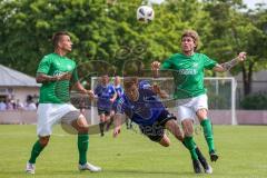 Sparkassenpokal - DJK Ingolstadt - FC Gerolfing - rechts Stefan Schmid grün Gerolfing - Fabian Kuppe blau DJK Ingolstadt - Foto: Jürgen Meyer