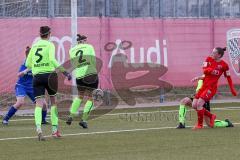 2. Frauen-Bundesliga - Testspiel - Saison 2021/2022 - FC Ingolstadt 04 - SV 67 Weinberg - Haim Vanessa (#13 FCI) - Klug Sandra Torwart Weinberg - Foto: Meyer Jürgen