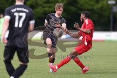 Bezirksliga - Saison 2025/26 - FC Fatih Ingolstadt - TSV Rohrbach - Julian Herzer schwarz Rohrbach - rBright Aikhionbare rot Fatih - Foto: Meyer Jürgen