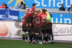 3. Liga; MSV Duisburg - FC Ingolstadt 04; Tor Jubel Treffer Calvin Brackelmann (17, FCI) Marcel Costly (22, FCI) Denis Linsmayer (23, FCI) Moussa Doumbouya (27, FCI) Rico Preißinger (6, FCI)