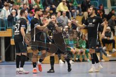 2024_1_6 - Saison 2023/24 - Lotto - Bayern Hallen Cup - Lindenkreuzhalle  - Finale - Sv Manching - FC Fatih Ingolstadt - Akif Abasikeles schwarz Fatih mit dem 0:1 Führungstreffer - jubel - Foto: Meyer Jürgen