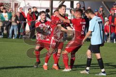 Kreisklasse - Saison 2022/2023 - SV Stammham - SC Steinberg - Der 1:0 Führungstreffer durch Michael Kraft rot Stammham - jubel - Foto: Meyer Jürgen