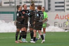 2023_12_10 - 2. Bundesliga - Saison 2023/24 - FC Ingolstadt 04 Frauen - VFL Wolfsburg - Nina Penzkofer (Nr.29 - FCI Frauen) mit dem 1:0 Führungstreffer jubel -Paula Vidovic (Nr.11 - FCI Frauen) - Ivana Slipcevic (Nr.8 - FCI Frauen) - Katharina Reikersdorf