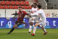 3. Liga - FC Ingolstadt 04 - Türkgücü München - DrehSchuß Fatih Kaya (9, FCI) kommt nicht durch, Park Yi-Young (2 Türkgücü)