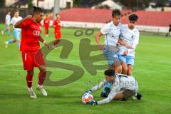 Bayernliga - U17 - Saison 2022/2023 - FC Ingolstadt 04 -  1860 München - Polat Arel rot FCI - Torwart Dunker Mauricio 1860 München - Foto: Meyer Jürgen