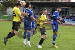 Kreisliga - Saison 2022/2023 - TSV Oberhaunstadt - FC Hitzhofen - Baran Cakir blau Oberh.stadt - Linus Pfaller gelb Hitzhofen - Foto: Meyer Jürgen