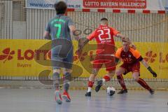 Lotto - Hallen - Bayerncup - Oberbayern -  Saison 2022/2023  - FC Fatih Ing - TSV Murnau - 2:1 - Thomas Schreiner rot Fatih - Oliver Fastenrath Torwart Murnau - Foto: Meyer Jürgen