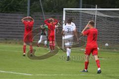 Bayernliga Süd - Saison 2021/2022 - FC Ingolstadt 04 II - Meikis Fabio (#19 FCI) - Trslic Luca (#24 FCI) - Zirngast Gabriel (#10 FCI) nach einer vergebenen Chance -  - Foto: Meyer Jürgen