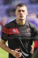 3. Liga; Erzgebirge Aue - FC Ingolstadt 04; Mladen Cvjetinovic (19, FCI) vor dem Spiel