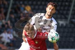 3. Liga - Saison 2026/27 - SC Sonnenhof Großaspach - FC Ingolstadt 04 - Elias Rahn (Nr.8 - Großaspach) - Fredrik Carlsen (Nr.8 - FCI) - Foto: Meyer Jürgen