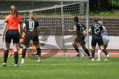 2. Bundesliga Frauen - Saison 2023/24 - FC Ingolstadt 04 Frauen - Turbine Potsdam - Der 1:0 Führungstreffer durch Samantha Stiglmaier (Nr.27 - FCI) - jubel - tor -  Lüscher Flavia #27 weiss Potsdam - Fischer Vanessa Torwart Potsdam - Foto: Meyer Jürgen