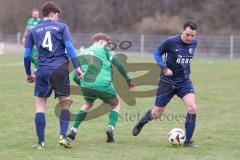 Kreisklasse - Saison 2024/25- SV Lippertshofen - TSV Etting - Niclas Führer #9 grün Lippertshofen - Henrik Radtke blau Etting - Foto: Meyer Jürgen