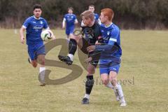 Freundschaftsspiel - Saison 2025/26 - SV Menning - SV Manching - Rainer Meisinger (Nr.8 - SV Manching) - Moritz Faigle blau Menning  - Foto: Meyer Jürgen