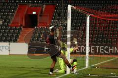 3. Liga - Saison 2025/26 - VFB Stuttgart II - FC Ingolstadt 04  - Marcel Costly (Nr.22 - FC Ingolstadt 04) - Torwart Florian Hellstern (Nr.1 - VFB Stuttgart II) - Foto: Meyer Jürgen