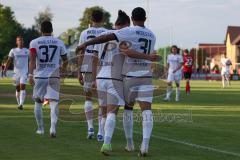 Toto Pokal - Saison 2022/2023 - SpVgg Heßdorf - FC Ingolstadt 04 - Der 0:2 Führungstreffer durch Valmir Sulejmani (Nr.7 - FCI) - Jubel - Foto: Meyer Jürgen