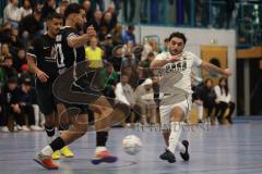 2024_1_6 - Saison 2023/24 - Lotto - Bayern Hallen Cup - Lindenkreuzhalle  - Halbfinale - TSV Gaimersheim - FC Fatih Ingolstadt - Hakan Düzgün weiss Gaimersheim - Akif Abasikeles schwarz Fatih - Foto: Meyer Jürgen