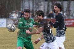 Bezirksliga - Saison 2024/25 - FC Gerolfing - FC Fatih Ingolstadt - Christian Träsch (Nr.3 - FC Gerolfing) - Ugur Genc (Nr.77 - FC Fatih) - Umut Yürükal (Nr.7 - FC Fatih) - Foto: Meyer Jürgen
