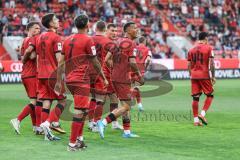 3. Liga; FC Ingolstadt 04 - Erzgebirge Aue; Marcel Costly (22, FCI) Tor Jubel Treffer 3:1 Yann Sturm (7, FCI) Jonas Scholz (15, FCI) Simon Lorenz (32, FCI) Georgios Antzoulas (6, FCI) Max Besuschkow (17, FCI) Emilio Kehrer (44, FCI)