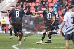 3. Liga; FC Ingolstadt 04 - SV Sandhausen; Tor Jubel Treffer Ausgleich 1:1 Pascal Testroet (37, FCI) Mladen Cvjetinovic (19, FCI) Benjamin Kanuric (8, FCI)