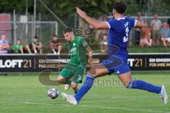 Bezirksliga - Saison 2023/2024 - SV Manching  - SV Lerchenau - Sebastian Graßl (Nr.10 - SV Manching) - Patrik Pancic blau Lerchenau -  - Foto: Meyer Jürgen