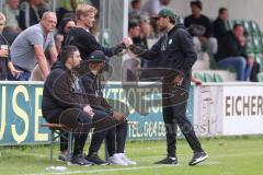 Landesliga - Saison 2025/26 - SV Manching - FC Memmingen II - Cheftrainer Cüneyt Köz (SV Manching) - Rainer Meisinger (Nr.8 - SV Manching) - Foto: Meyer Jürgen