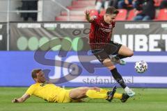 Relegation 1 - FC Ingolstadt 04 - VfL Osnabrück - Dennis Eckert Ayensa (7, FCI) im Alleingang überwindet Beermann Timo (33 VfL) und erzielt das 3:0 Tor Jubel, lupft über Torwart Kühn Philipp (22 VfL)