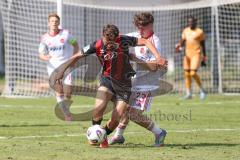 *** A-Junioren Bundesliga  - Saison 2025/26 - A-Junioren - FC Ingolstadt 04 - 1. FC Nürnberg - Hoffmann Tim rot FCI - Gerner Lucas weiss Nürnberg - Foto: Meyer Jürgen