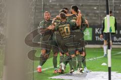 3. Liga; SV Sandhausen - FC Ingolstadt 04; Kopfball Lukas Fröde (34, FCI) Ausgleich 2:2 Tor Jubel Treffer Dennis Borkowski (7, FCI) Yannick Deichmann (20, FCI) Max Dittgen (10, FCI) Simon Lorenz (32, FCI)