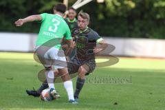 Bezirksliga - Saison 2025/26 - FC Fatih Ingolstadt - FC Gerolfing - Anton Rehberg (Nr.3 - FC Fatih Ingolstadt) - Lukas Achhammer (Nr.9 - FC Gerolfing) - Foto: Meyer Jürgen