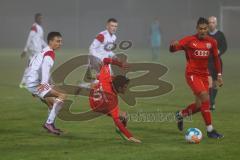 B - Junioren - Bayernliga - U17 - FC Ingolstadt 04 - 1. FC Nürnberg II - Berk Baran rot FC Ingolstadt - Akgün Mahmud weiss Nürnberg -  Foto: Meyer Jürgen