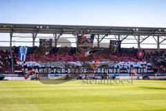 3. Liga; FC Ingolstadt 04 - TSV 1860 München; Fan Fankurve Banner Fahnen Spruchband Supporters 15 Jahre