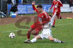 Kreisklasse - Saison 2023/2024 -SV Stammham - TSV Kösching - David Ostermeier rot Kösching - Jonas Kern weiss Stammham - Foto: Meyer Jürgen