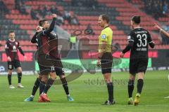 2.BL; FC Ingolstadt 04 - Erzgebirge Aue; Tor Jubel Treffer Visar Musliu (16, FCI) 2:0 Valmir Sulejmani (33, FCI)