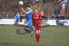 Kreisliga - Saison 2022/2023 - TSV Baar/Ebenhausen - SV Hundszell - Matthias Weinzierl blau Hundszell - Moritz Heilek rot Ebenhausen - Foto: Meyer Jürgen