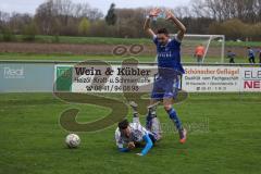 Kreisliga - Saison 2022/2023 - Sv Hundszell - TSV Ober/Unterhaunstadt - Manuel Wittmann weiss Hundszell - Stefan Härdl blau Oberh.stadt - Foto: Meyer Jürgen